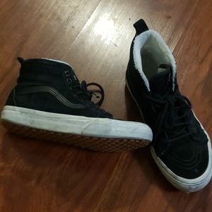 Vans Black Suede High Tops with Fleece lining